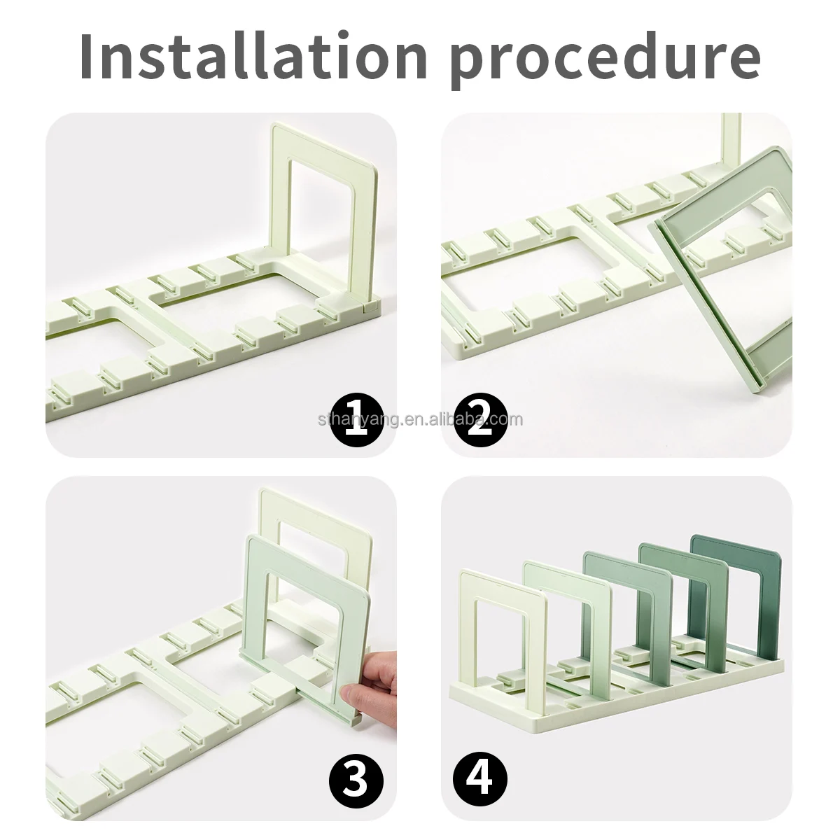 Home Decoration Office File Display Organizer 4 Compartments Detachable Bookends Book Stand Holder custom folder