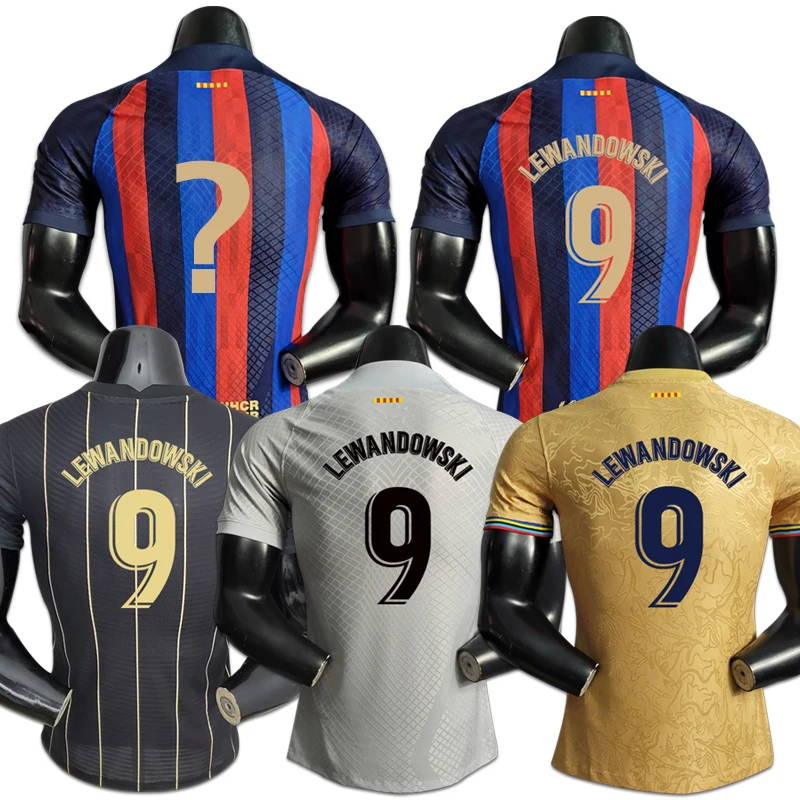 Quick dry soccer jersey  2022-2023 Gavira football shirt  jersey  uniforms lewandowski player version for men