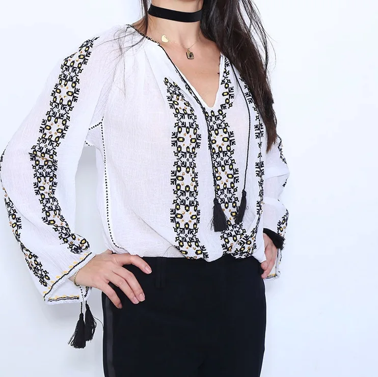
Summer Collection Designer Tops Handcrafted Romanian Blouse Costume Boho Style Bohemian Top Embroidered Blouse Shirt / Blouse 
