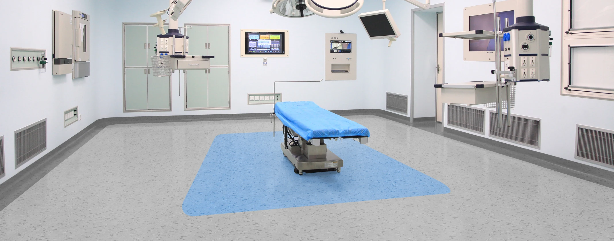 anti bacterial hospital operating room clean room vinyl pvc flooring tile heterogeneous vinyl flooring