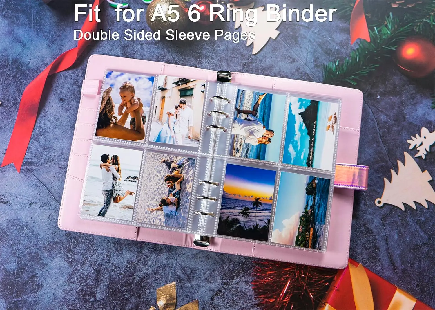 Wholesale PP 6 Rings 4 Pockets 6 Wire Thickness Card Holder A5 Transparent Kpop Card Sleeve Photo Abum Collection Photo Sleeves