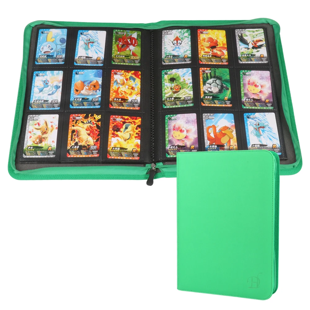 Застежка на молнии премиум-класса с подкладкой из кожзаменителя сбоку 9 карманами альбом для YuGiOh Magic Cards bebreat Sports Card BINDER