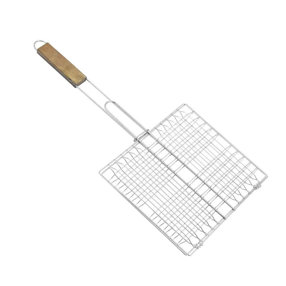 Iron Barbecue Bbq Grill Wire Mesh Net Fish Grill Chicken Roaster Clip Small 4 hamburger barbecue net