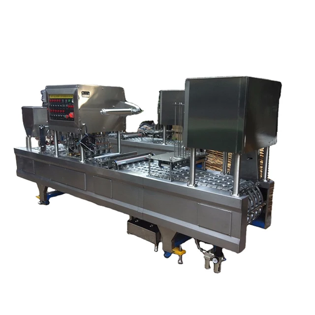 Automatic jam yogurt foil cup filling and sealing Machine factory
