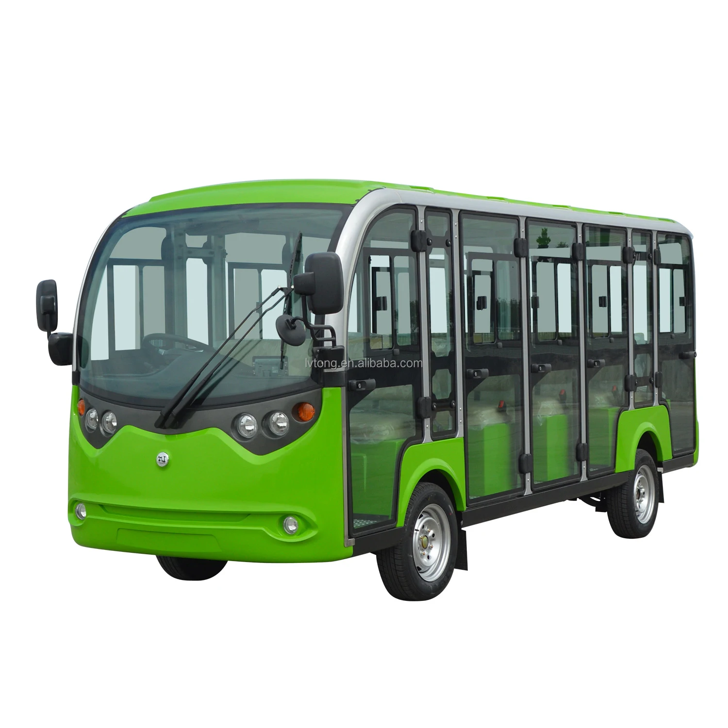 Hot Sale LVTONG 72V Enclosed Sightseeing 14 Seat Bus Electric With Lithium battery