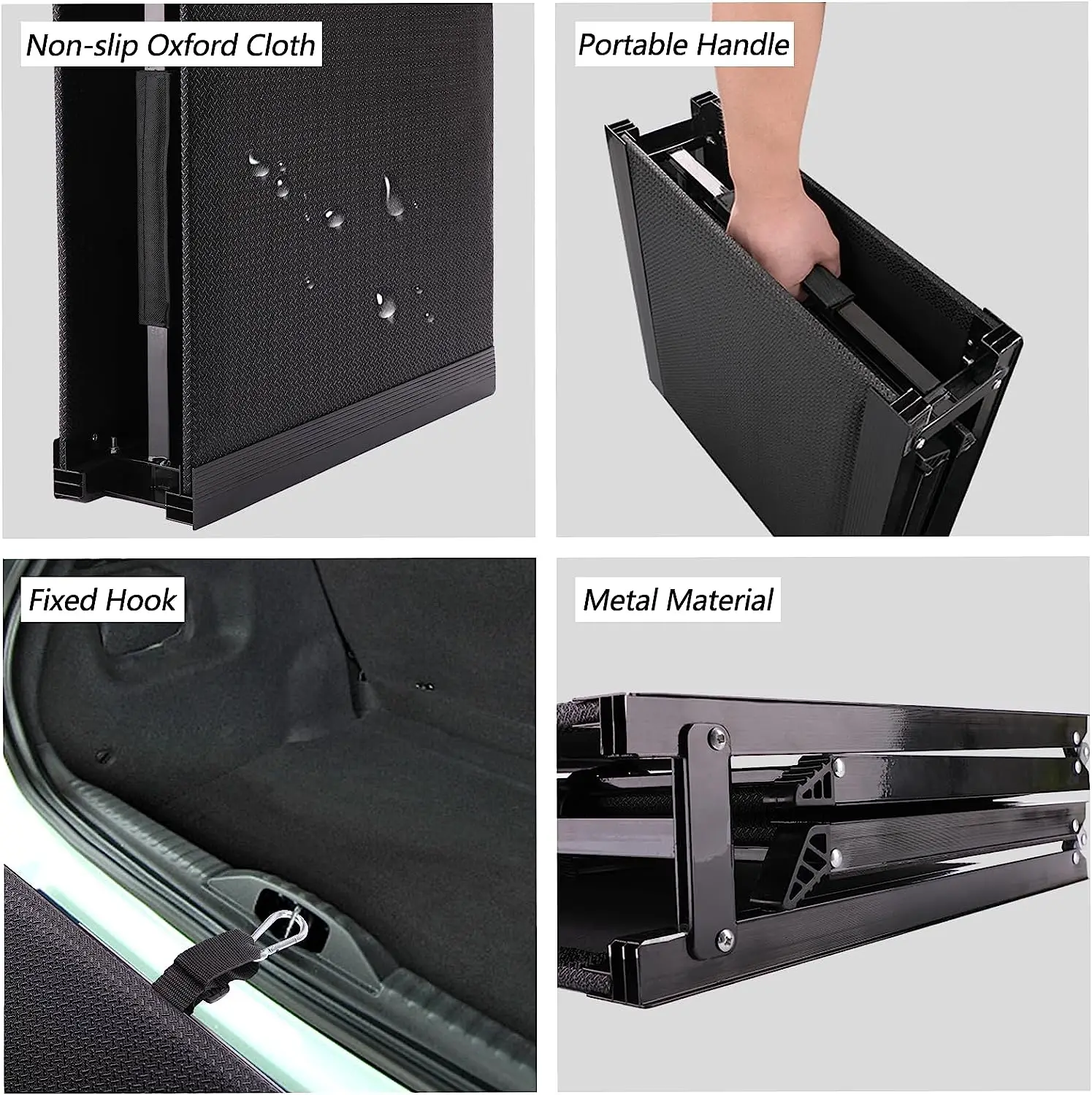 CANBO Pet Ramp with Non-Slip Surface Portable Outdoor Dog Car Ramp Foldable Aluminum Dog Ladder