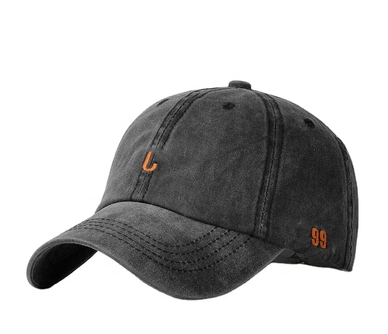 Wholesale Unstructured Custom Embroidery Logo Baseball Cap High Quality Cotton Washed Dad Hats Caps