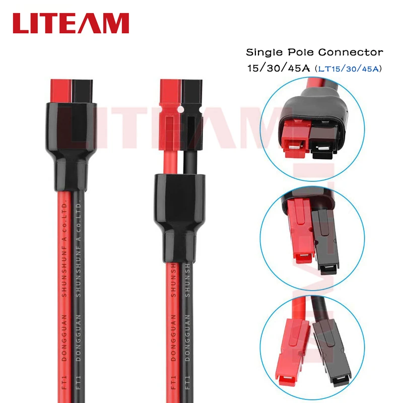 Custom Wire Harness Solar Connector to 30A Single Pole Power Connector Female Splitter Cable For Solar Panel & Portable Battery