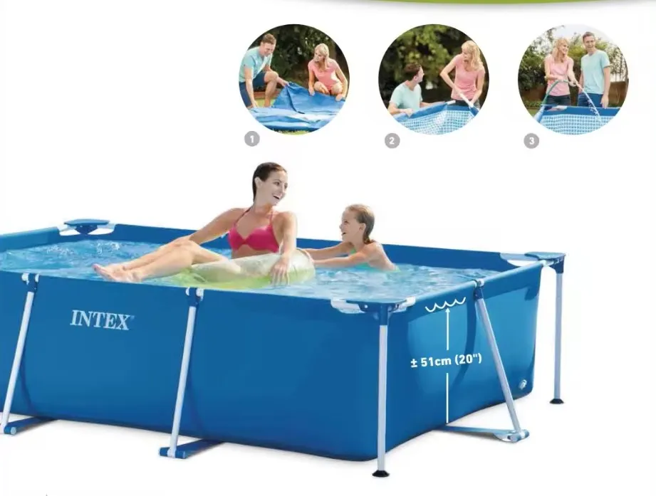 Intex 28272 Pvc Thickened Rectangular Tube Frame Pool Non-inflatable Children/s Family Swimming Pool