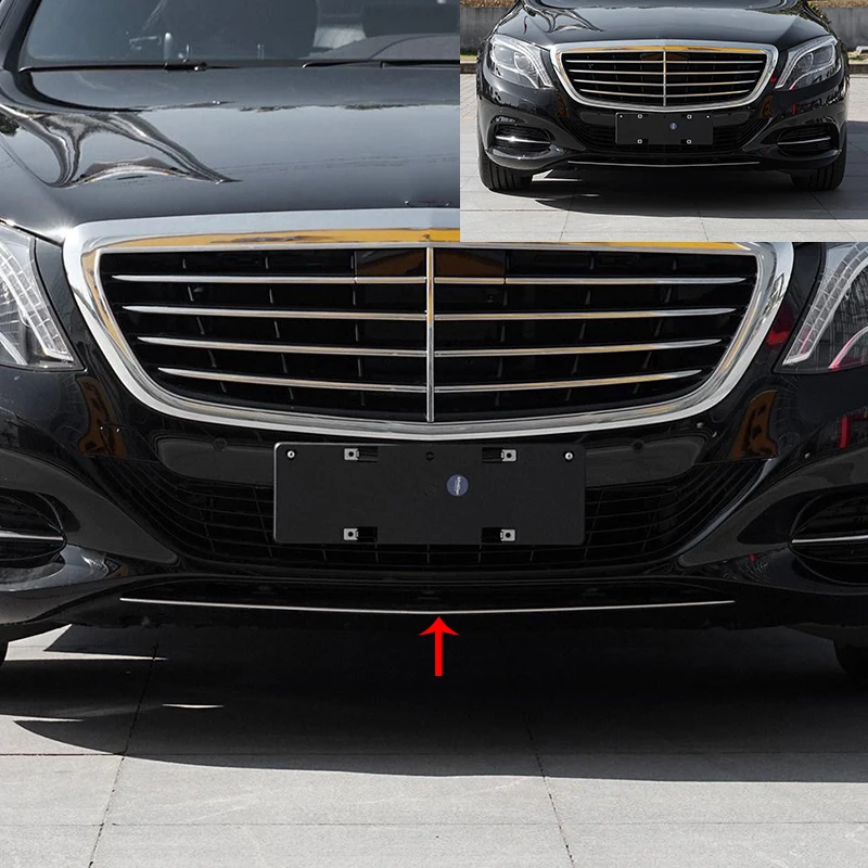 
 2228800108 W222 Mercedes автомобильный передний центральный бампер, хромированная отделка, внешняя отделка для benz 2014 2015 2016 2017  