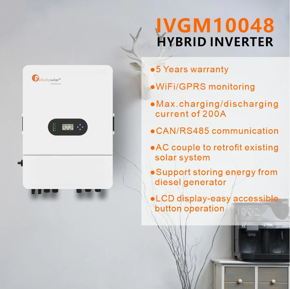 Low Frequency Hybrid Solar Inverter 48V 5Kw 8Kw 10Kw Pure Sine Wave 48 Volt Off Grid DC/AC Solar Pv Power Invertersrs