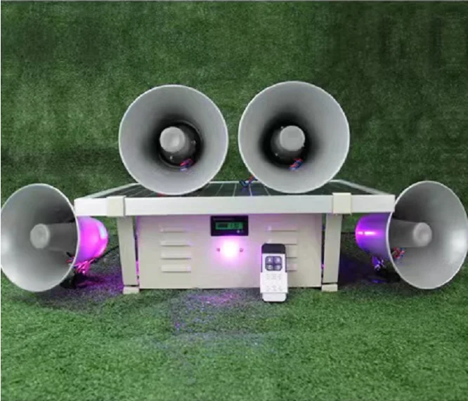 Effective Solar Powered Voice Device Scare Bird Repellent with Ultrasonic LED for Fishpond Garden Airport Farm to Control Bird