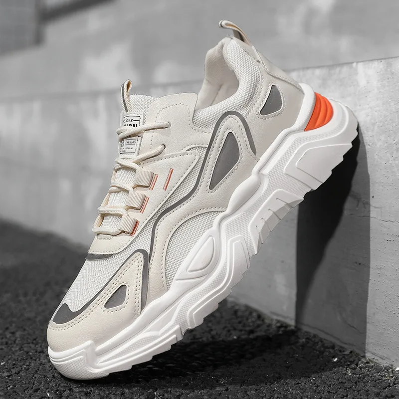 Mens Shoes 2024 New Trend Summer Breathable Sports And Leisure Shoes Running Versatile Student Mesh Height Increasing Dad Shoes