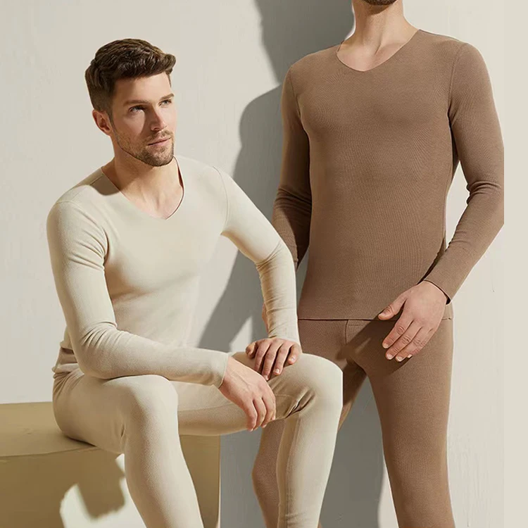 Wholesale winter solid color unisex underwear warm soft thermal underwear for men and women