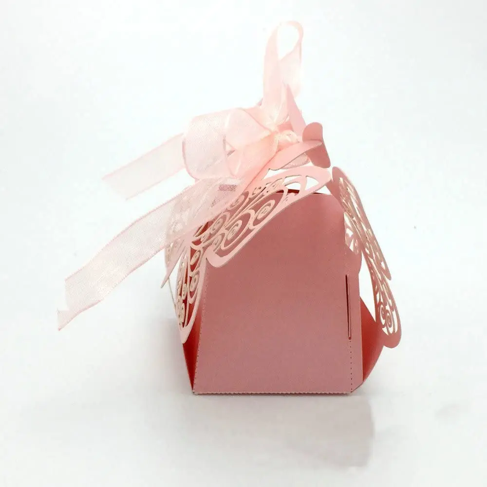 New 50pcs Laser Cut Big Butterfly Wedding Favor Box Candy Box Gift Box Wedding Favors Event Party Supplies Wedding Decoration