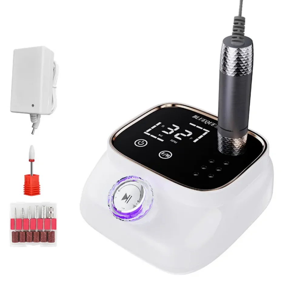 Professional Desktop Nail Drill Machine Strong Power Portable Cordless Rechargeable 45000 RPM Manicure E File Polishing Tool