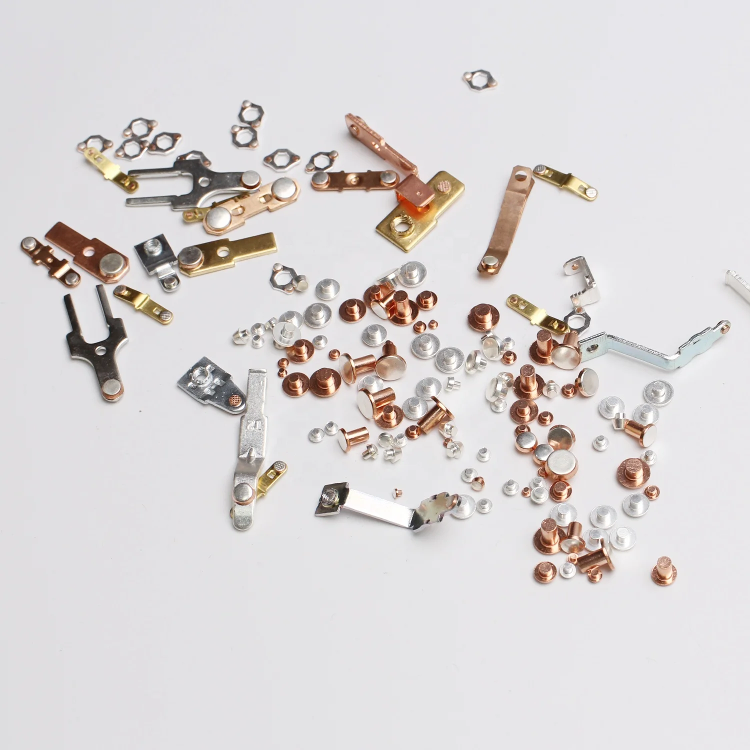 China Factory Silver Trimetal contact Solid alloy rivet contact for switch