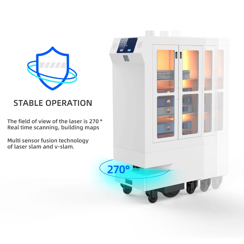 Smart customized route delivery robot fully automatic remote intelligent robot for office / hotel / restaurant / KTV