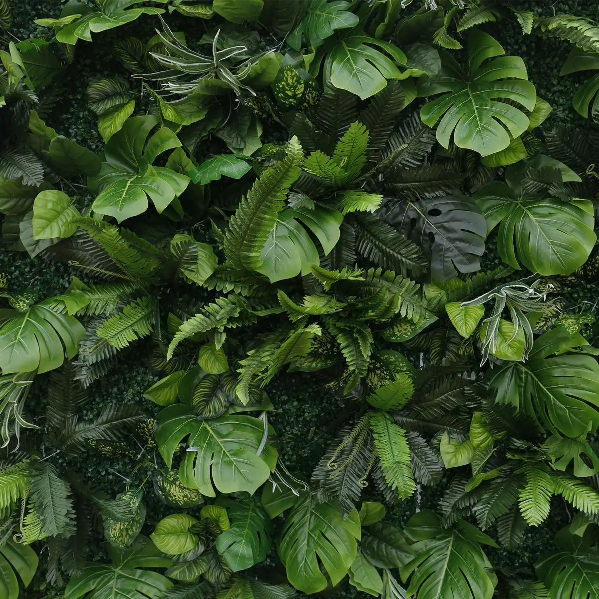 Silk Floral Panel Custom 5D Artificial Green Plant Wall Wedding Decoration Green Leaf Artificial Wall For Event Stage Background