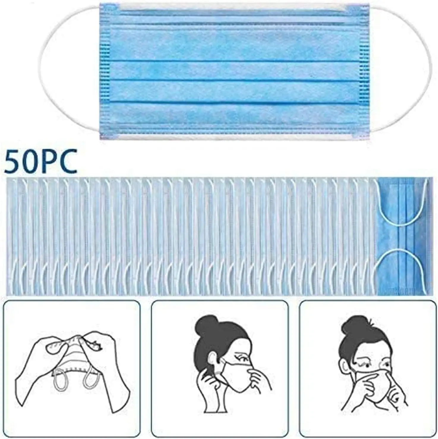 3 ply Level 2 Favorable Hot Sale Colored Blue Disposable Face Mask