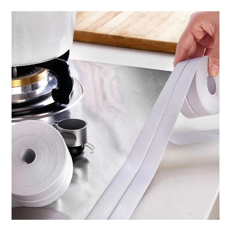 Mould Proof Waterproof Caulk Strip Oil Proof Flexible Self Adhesive Sealing Tape for Bathroom Shower Floor Wall Seam Kitchen