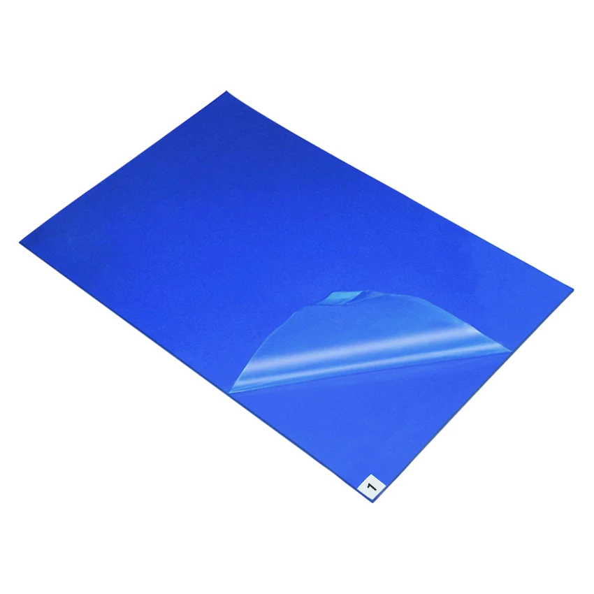 High Quality Industrial Blue PE 30 Layers Tacky Mat Sticky Mats For Cleanroom Workshop Laboratory Door Entrance