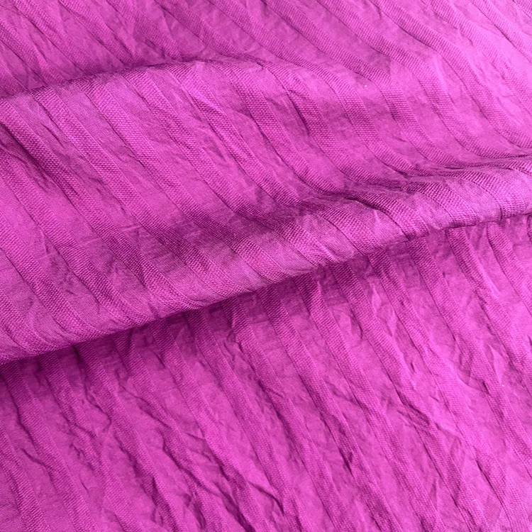 2023 New Production 100% polyester striped pleated woven fabric for women clothes