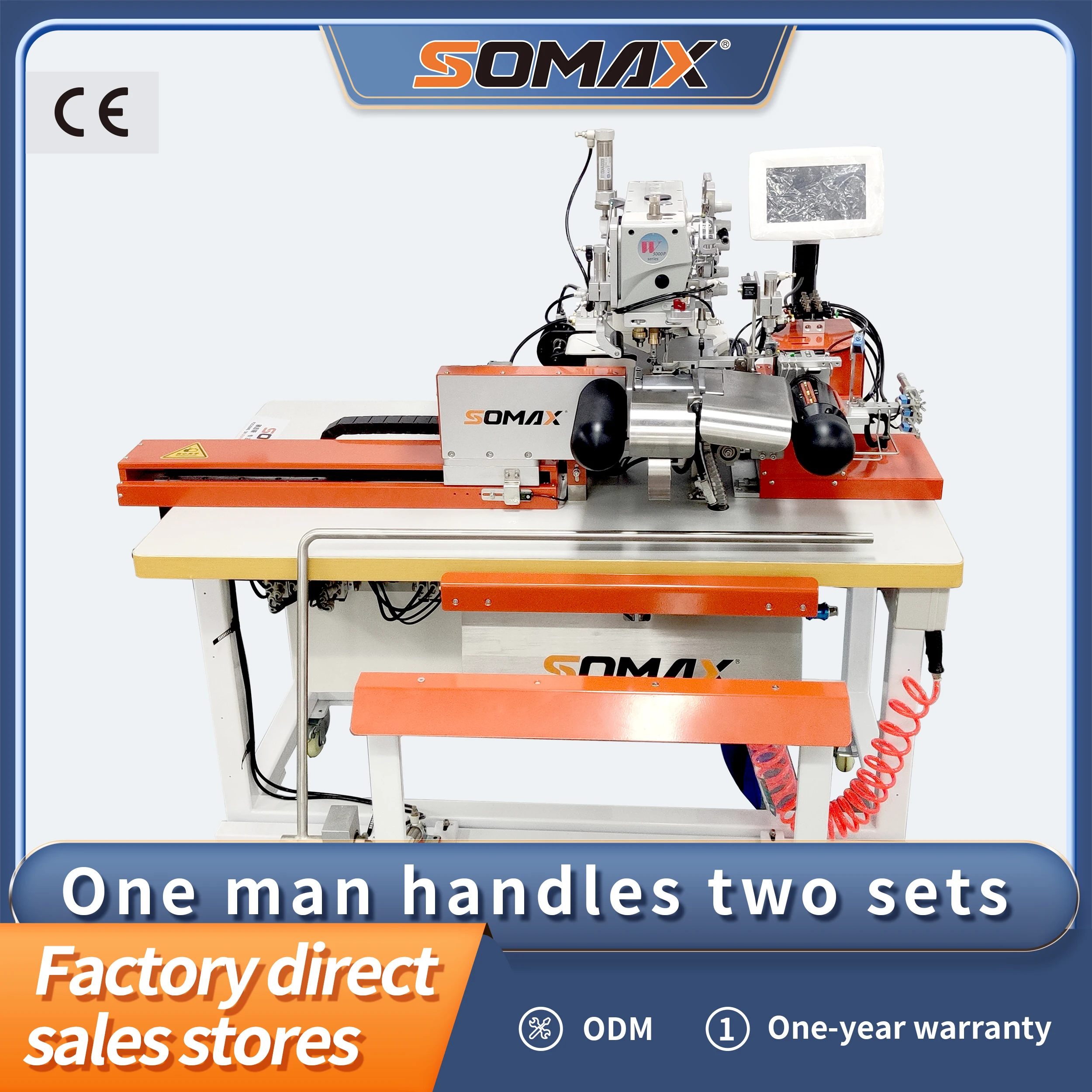 SOMAX SM-07A high efficient bottom hemming machines full automatic T-shirt homewear casualwear bottom sewing machines