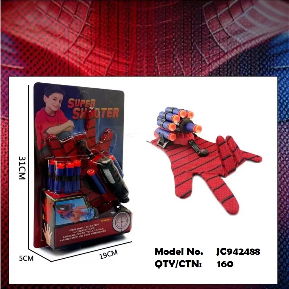 Spiderman Web Shooter Spider Gloves Man Web Shooter Toy for Kids with 18 suctorial bullet