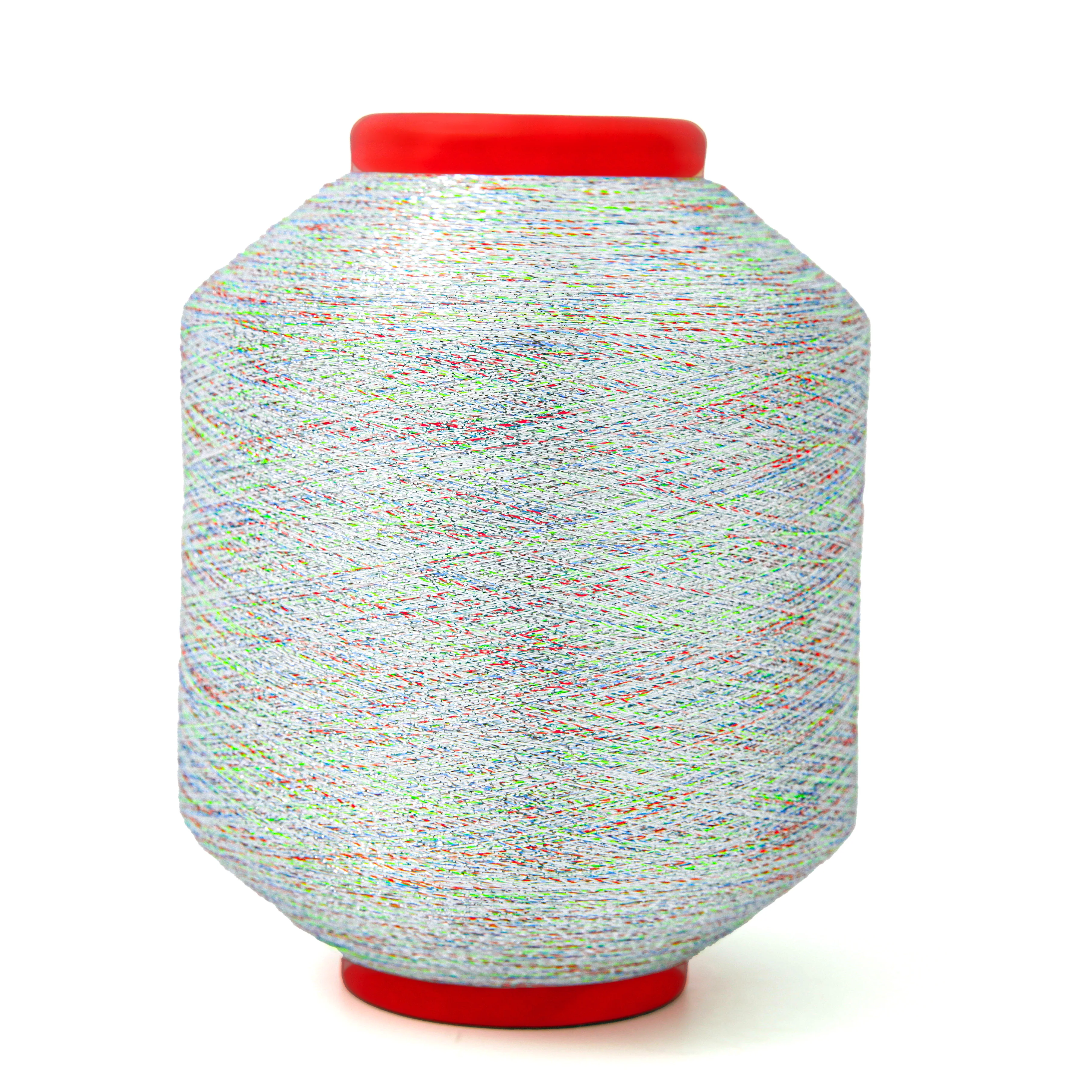PET Film tricolor laser color Tricolour Metal Yarn for Knitting Yarn and Embroidery pure gold Yarns for m type