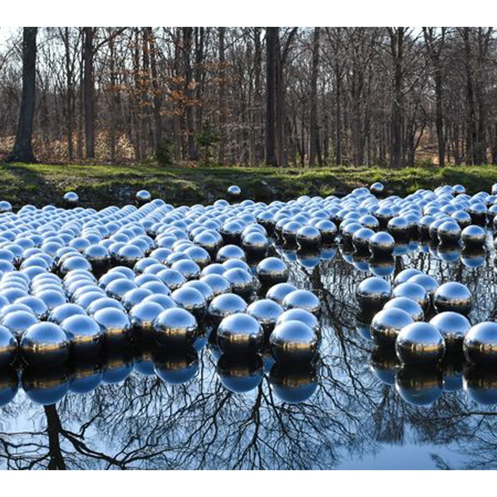 Outdoor ornament water decoration metal hand blown glass gazing ball stainless steel gazing ball