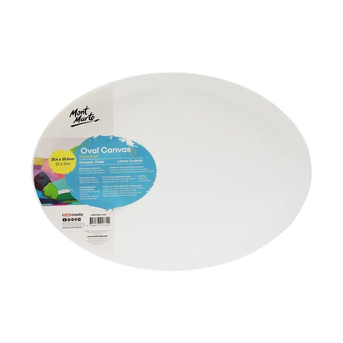 Mont Marte Canvas Oval D.T. 25.4x35.6cm
