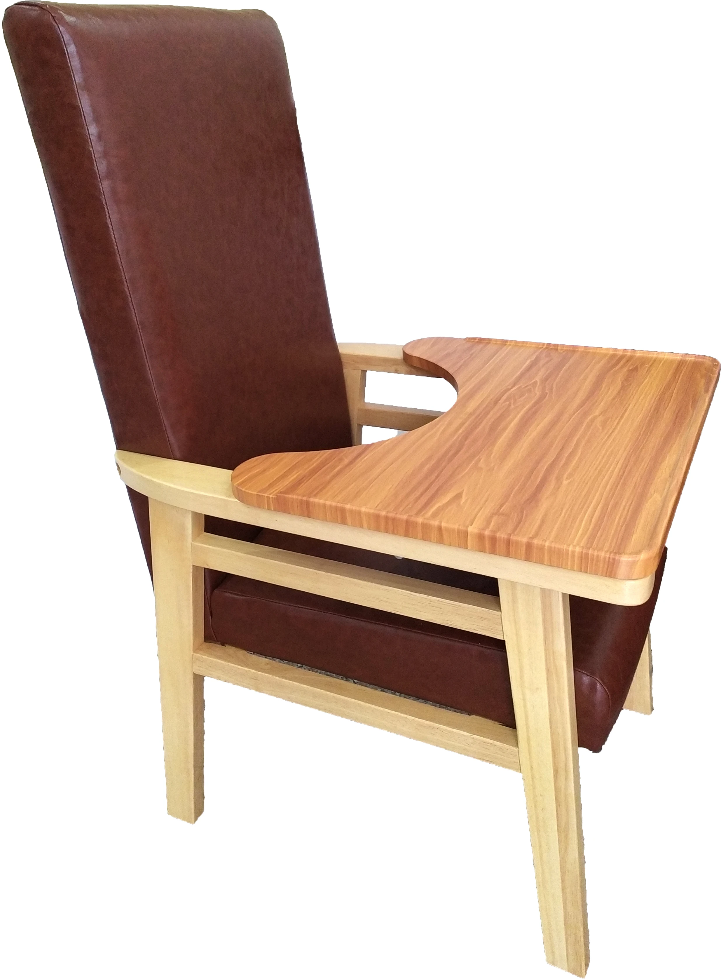 
Convenient Feeding Solid Wood High Back Dining High Chair With Tray 4 foot with brake wheel For The aged In Nursing Home 
