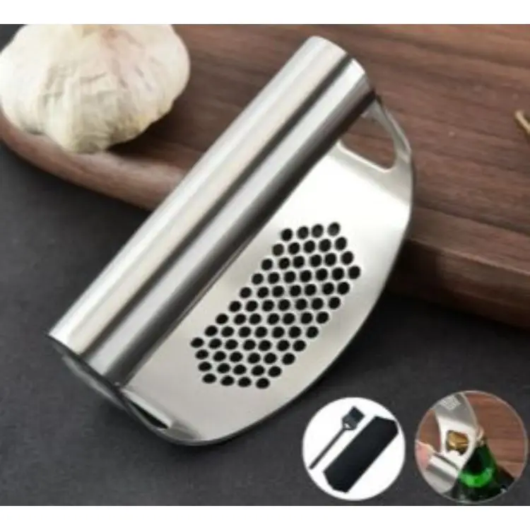 Professional Kitchen Peeler Squeezer Chopper Circular Garlic Ginger Crusher Onion Masher Peeler Stainless Steel Garlic Press