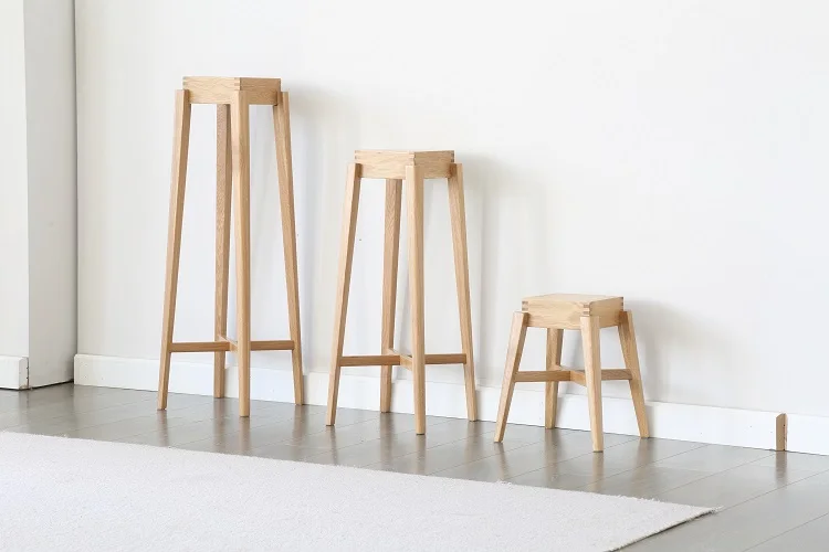 Wholesale Living Room Multi Functional Oak Wood Pot Stand Flower Plants Display Pot Rack