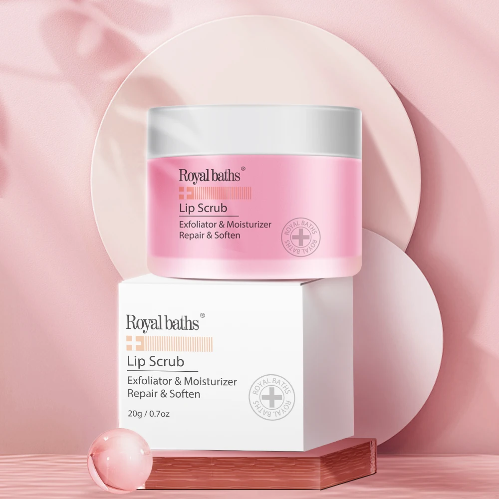 OEM Organic Vegan Fruit Vitamin E Peach Lip Exfoliator & Moisturizer Lip Sugar Scrubs For Lip Care