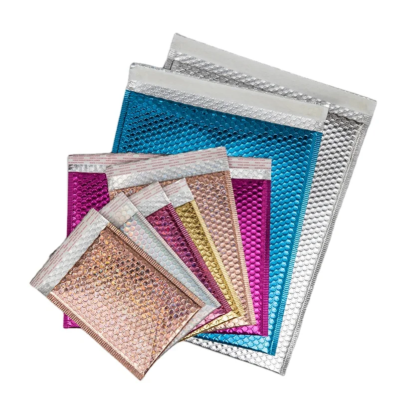 Metallic aluminum foil bubble mailer thermal insulation shipping bags shock proof envelope packaging