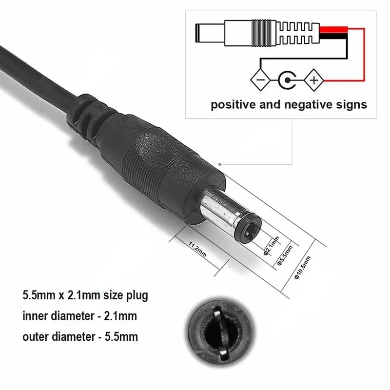 DC 12V Male Female Connector Cable 5.5mm2.1mm Power Plug Wire 2PIN Pigtail Connect Cord For LED Strip Light CCTV Camera Router