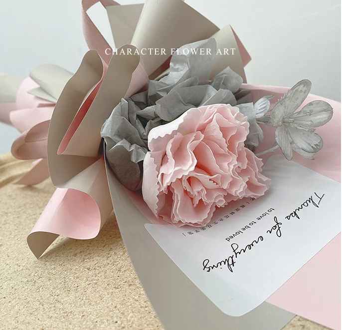 Hot selling soft and fragrant artificial sunflower carnation Beautiful mini single soap  flowers roses bouquet