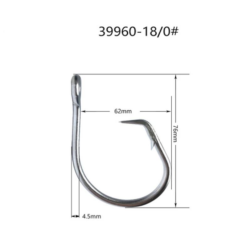 ZHUO RUN 6/0-28/0 Eagle Beak Circle Environmental Hook Tuna Shark Large Hook Sea Fishing Stainless Steel Fish Hooks