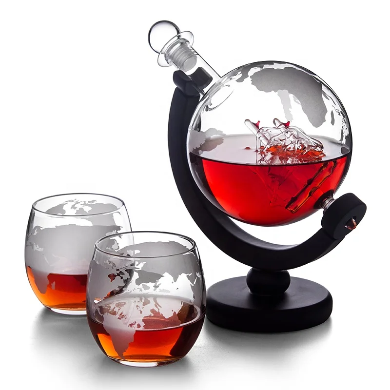 Borosilicate Glass glass liquor wine globe decanter custom whiskey bottle with high quality