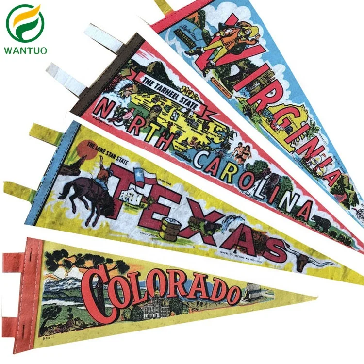 Custom Wool Felt Pennant Flag Without Logo