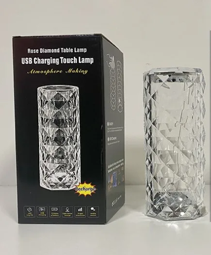  Настольная лампа с розовым кристаллом и USB-зарядкой сменный цвет Алмазный светильник для стола ночник отеля