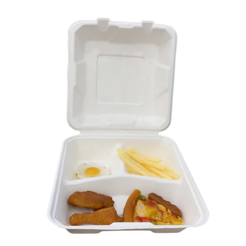 Renewable Compostable Sugarcane Bagasse Tableware Food Tray Biodegradable