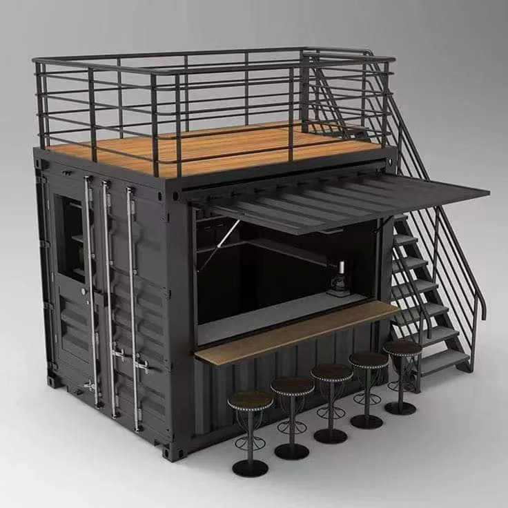 hot sale food container kiosk 2 story shipping container restaurant with kitchen cafe bar shop booth store container