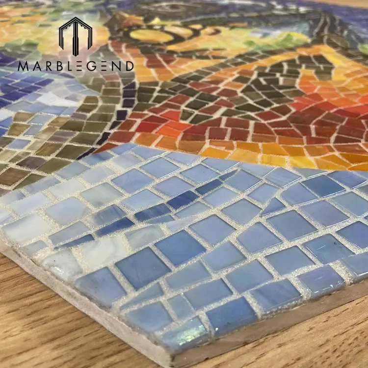 custom home decoration mosaic wall hanging ideas glass mosaic wall flamingo art picture design for living room