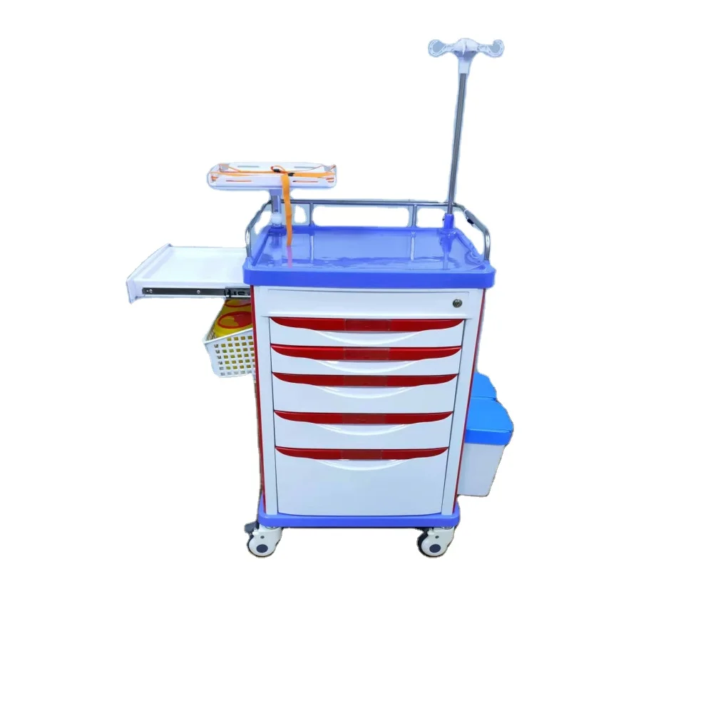 In Stock China Manufacture Medical Hospital Emergency Trolley Medical Nursing Crash Cart