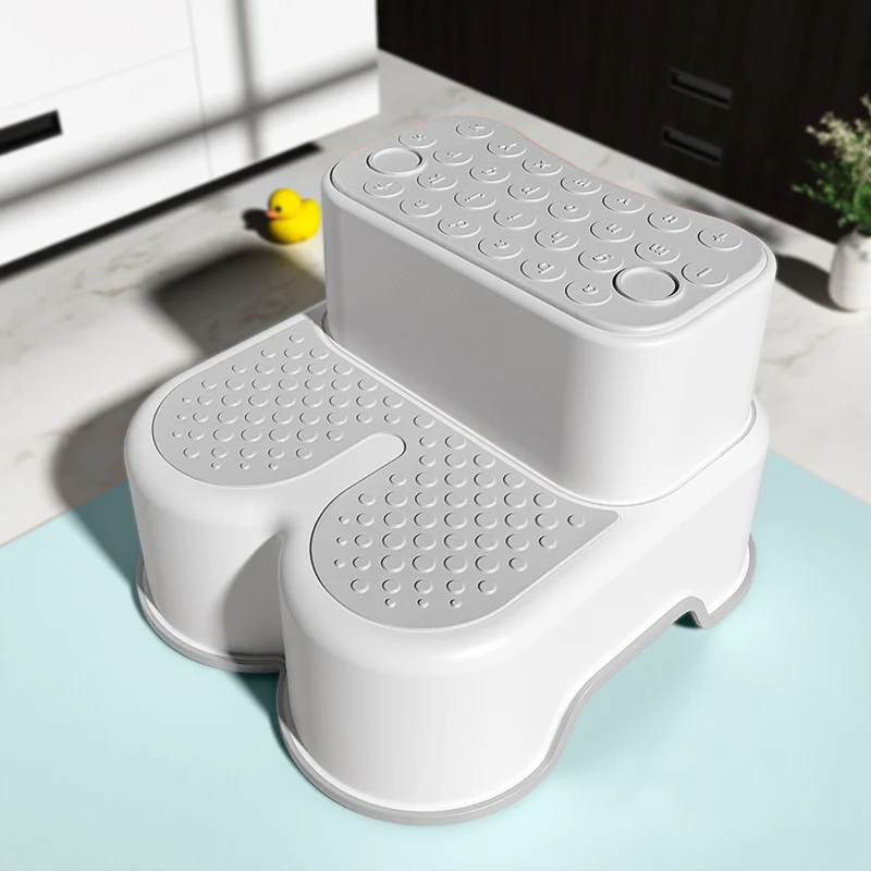 Stackable Two 2 Step Bathroom Portables Toilet Squat Helper Baby Foot Step Stepping Plastic Ottoman Footstool Stools For Kids