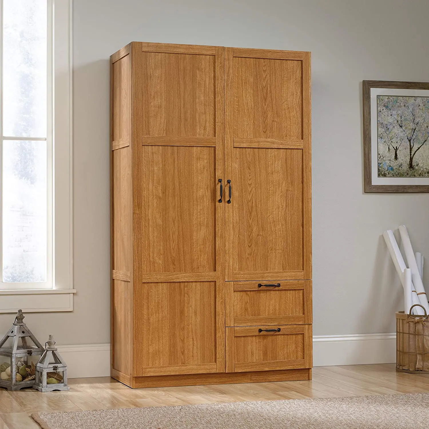 Custom Modern Bedroom Furniture Simple 2 Doors Closet MDF Wooden Wardrobe