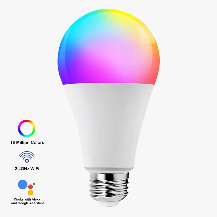 Brightness Dimmable Cellphone Control Functional Smart WiFi LED Bulb With 16 Million Colors Choice